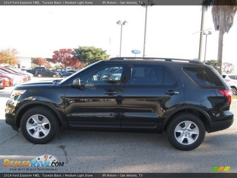 2014 Ford Explorer FWD Tuxedo Black / Medium Light Stone Photo #2
