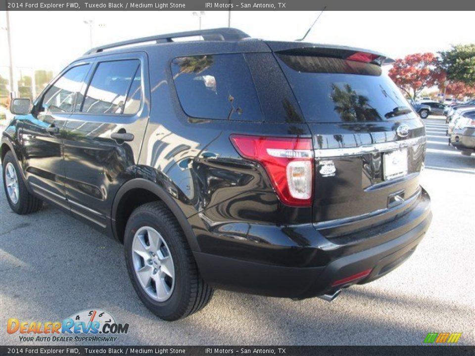 2014 Ford Explorer FWD Tuxedo Black / Medium Light Stone Photo #3