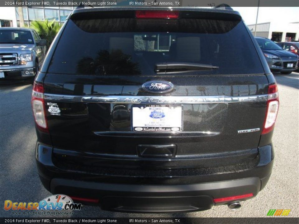 2014 Ford Explorer FWD Tuxedo Black / Medium Light Stone Photo #4