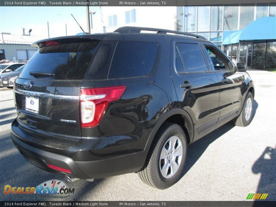 2014 Ford Explorer FWD Tuxedo Black / Medium Light Stone Photo #5