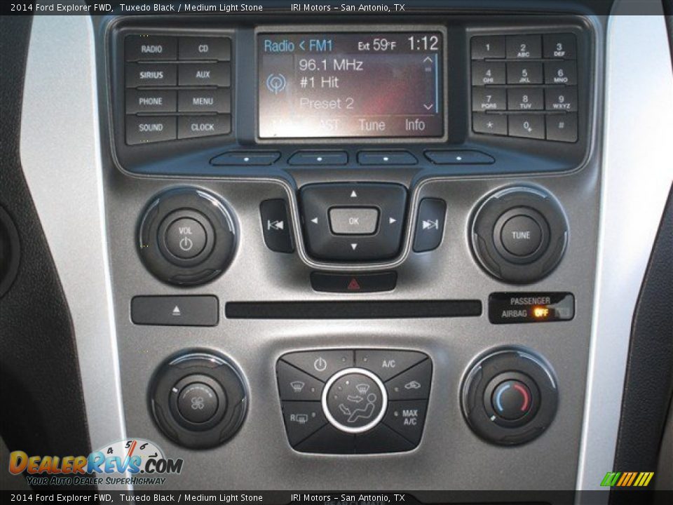 2014 Ford Explorer FWD Tuxedo Black / Medium Light Stone Photo #17