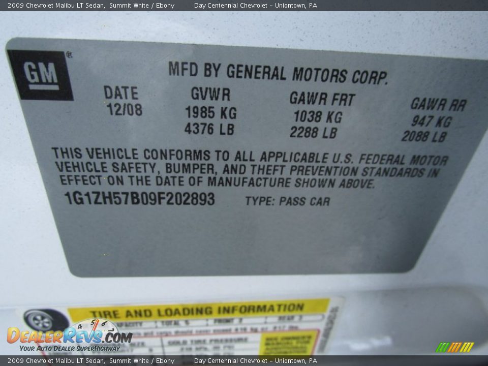 2009 Chevrolet Malibu LT Sedan Summit White / Ebony Photo #19