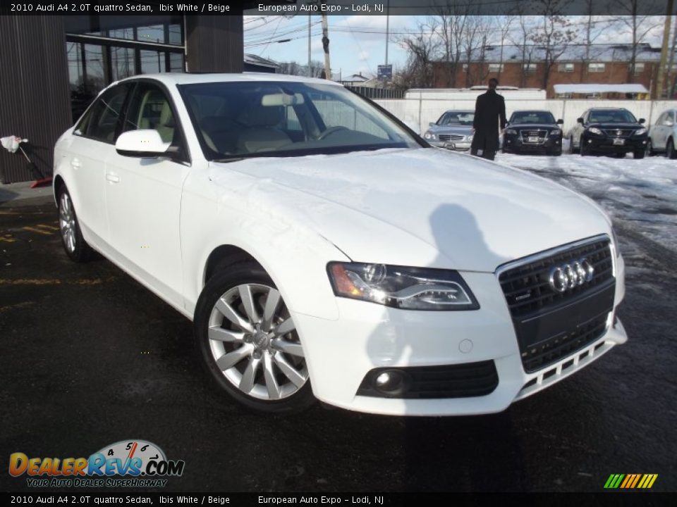 2010 Audi A4 2.0T quattro Sedan Ibis White / Beige Photo #2
