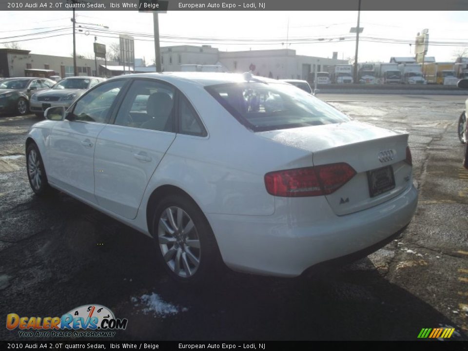 2010 Audi A4 2.0T quattro Sedan Ibis White / Beige Photo #4