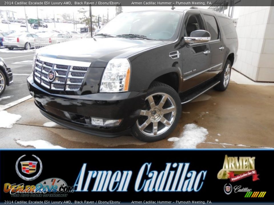 2014 Cadillac Escalade ESV Luxury AWD Black Raven / Ebony/Ebony Photo #1