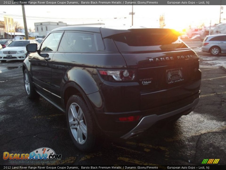 2012 Land Rover Range Rover Evoque Coupe Dynamic Barolo Black Premium Metallic / Dynamic Ebony/Pimento Photo #4