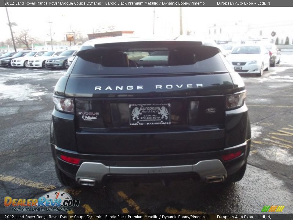 2012 Land Rover Range Rover Evoque Coupe Dynamic Barolo Black Premium Metallic / Dynamic Ebony/Pimento Photo #5