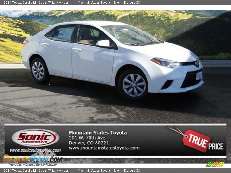2014 Toyota Corolla LE Super White / Amber Photo #1