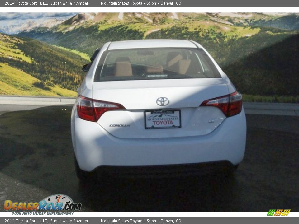 2014 Toyota Corolla LE Super White / Amber Photo #4