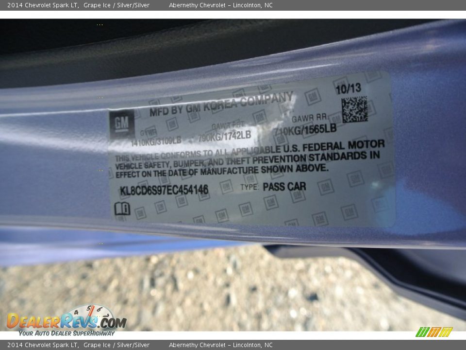 2014 Chevrolet Spark LT Grape Ice / Silver/Silver Photo #7