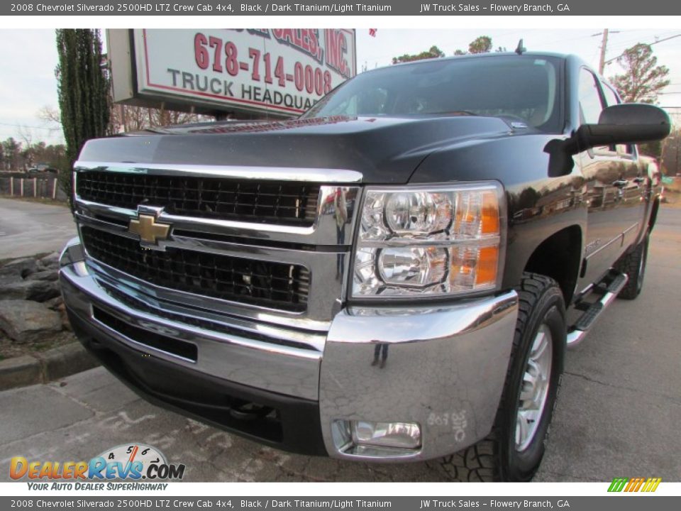 2008 Chevrolet Silverado 2500HD LTZ Crew Cab 4x4 Black / Dark Titanium/Light Titanium Photo #2