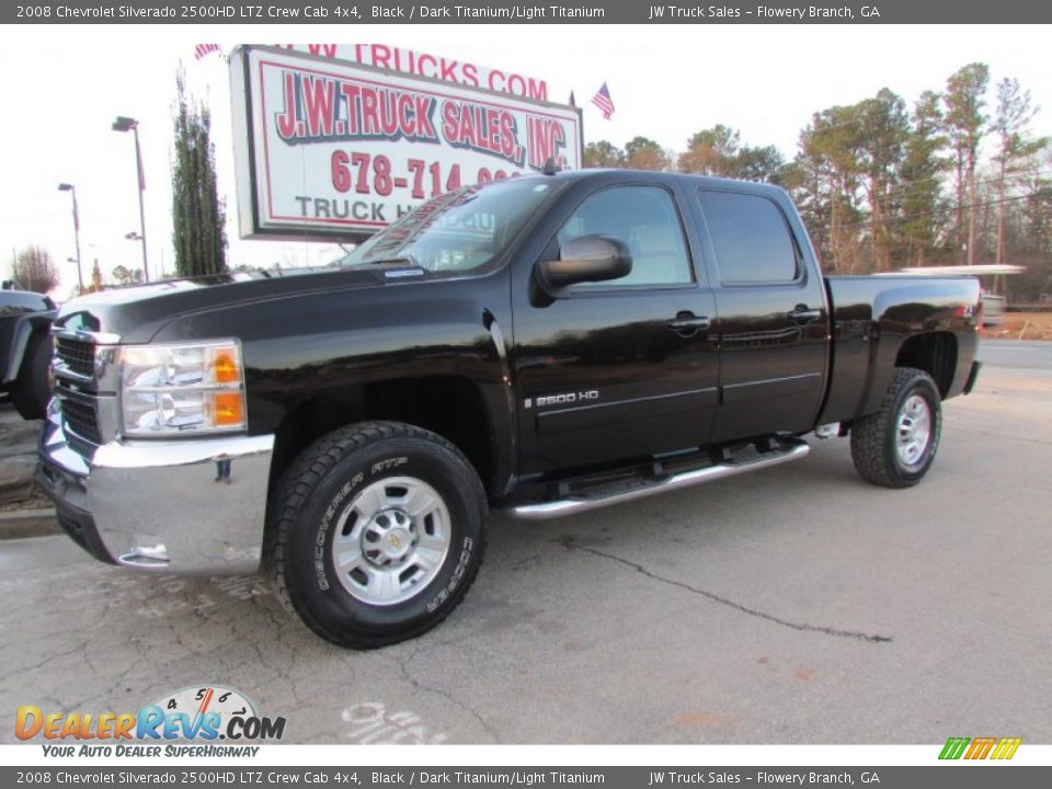 2008 Chevrolet Silverado 2500HD LTZ Crew Cab 4x4 Black / Dark Titanium/Light Titanium Photo #3