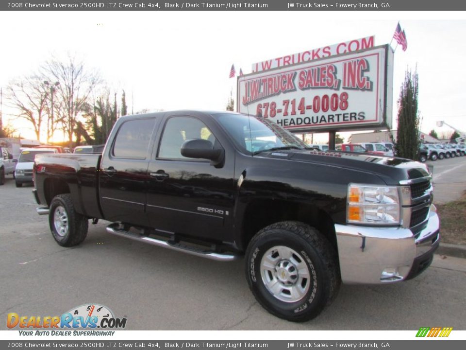 2008 Chevrolet Silverado 2500HD LTZ Crew Cab 4x4 Black / Dark Titanium/Light Titanium Photo #11