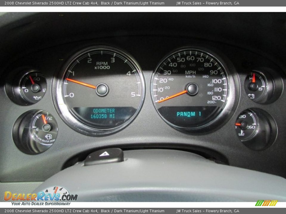 2008 Chevrolet Silverado 2500HD LTZ Crew Cab 4x4 Black / Dark Titanium/Light Titanium Photo #26