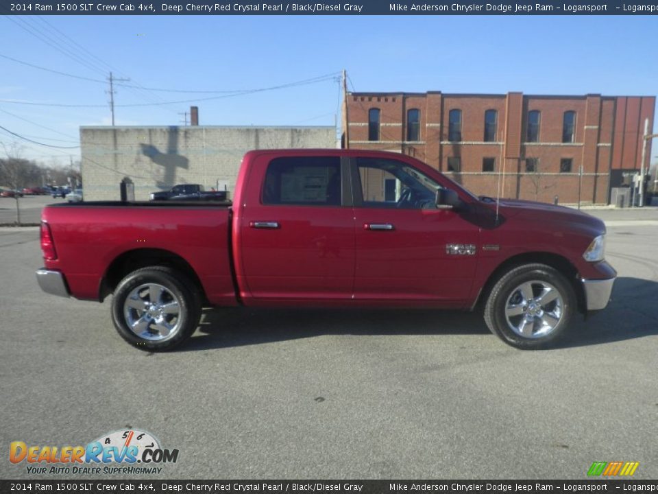 2014 Ram 1500 SLT Crew Cab 4x4 Deep Cherry Red Crystal Pearl / Black/Diesel Gray Photo #2
