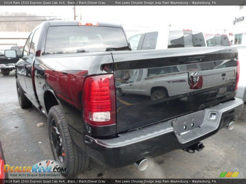 2014 Ram 1500 Express Quad Cab 4x4 Black / Black/Diesel Gray Photo #2