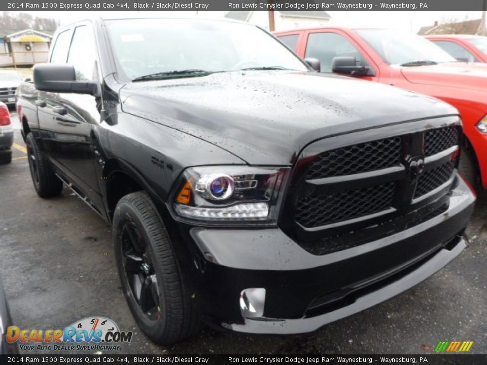 2014 Ram 1500 Express Quad Cab 4x4 Black / Black/Diesel Gray Photo #9