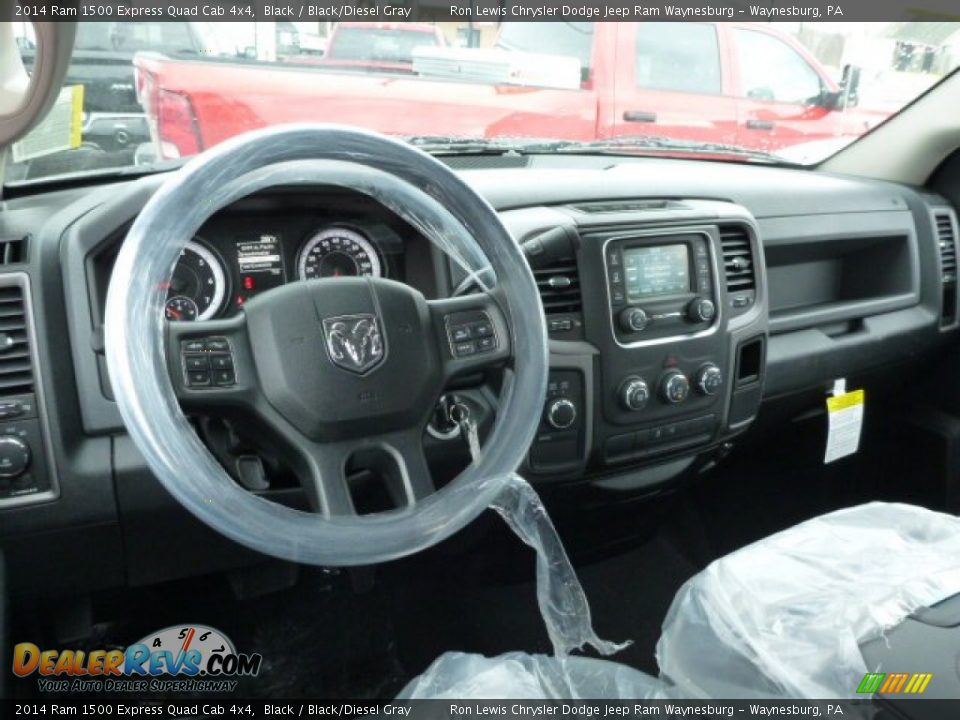 2014 Ram 1500 Express Quad Cab 4x4 Black / Black/Diesel Gray Photo #14