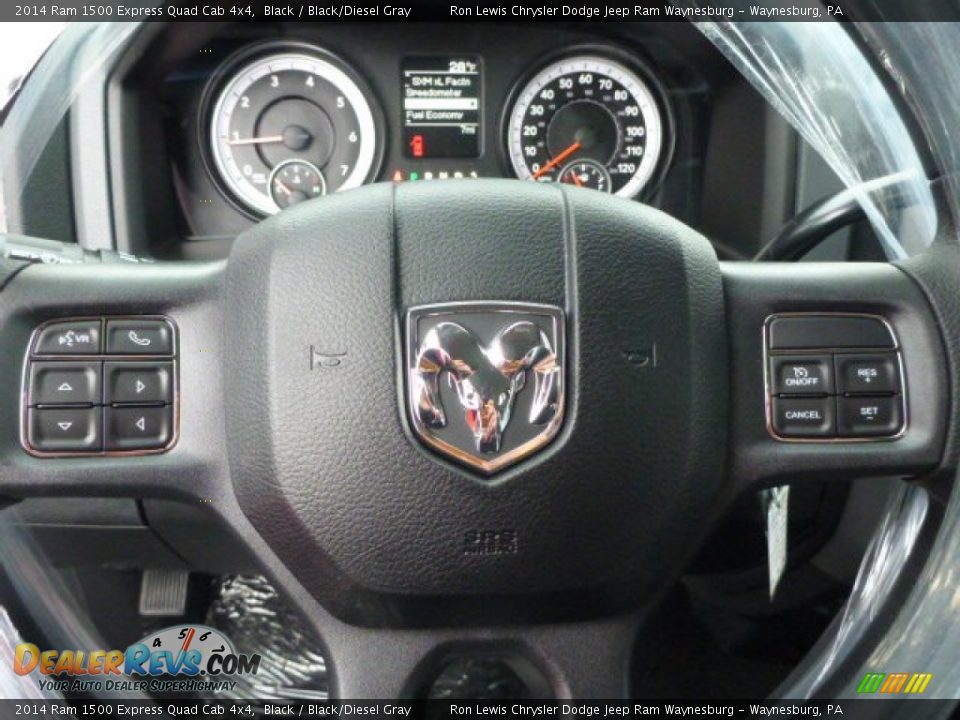 2014 Ram 1500 Express Quad Cab 4x4 Black / Black/Diesel Gray Photo #16
