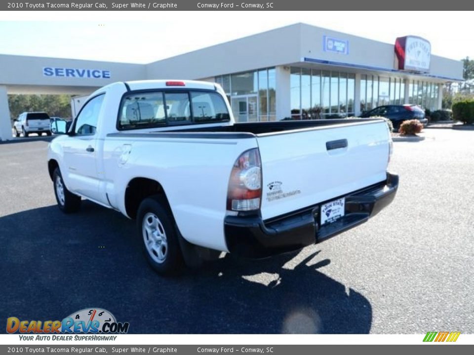 2010 Toyota Tacoma Regular Cab Super White / Graphite Photo #7