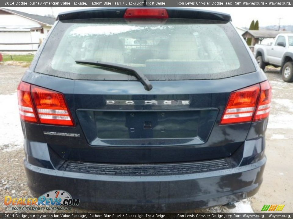2014 Dodge Journey Amercian Value Package Fathom Blue Pearl / Black/Light Frost Beige Photo #4