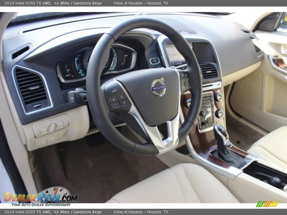 2014 Volvo XC60 T6 AWD Ice White / Sandstone Beige Photo #10
