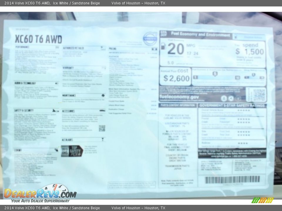 2014 Volvo XC60 T6 AWD Ice White / Sandstone Beige Photo #33