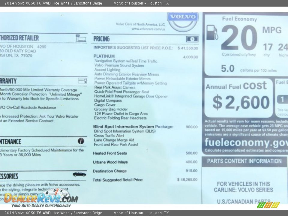 2014 Volvo XC60 T6 AWD Ice White / Sandstone Beige Photo #34