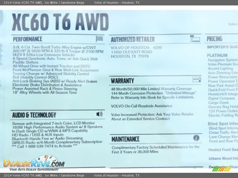 2014 Volvo XC60 T6 AWD Ice White / Sandstone Beige Photo #35