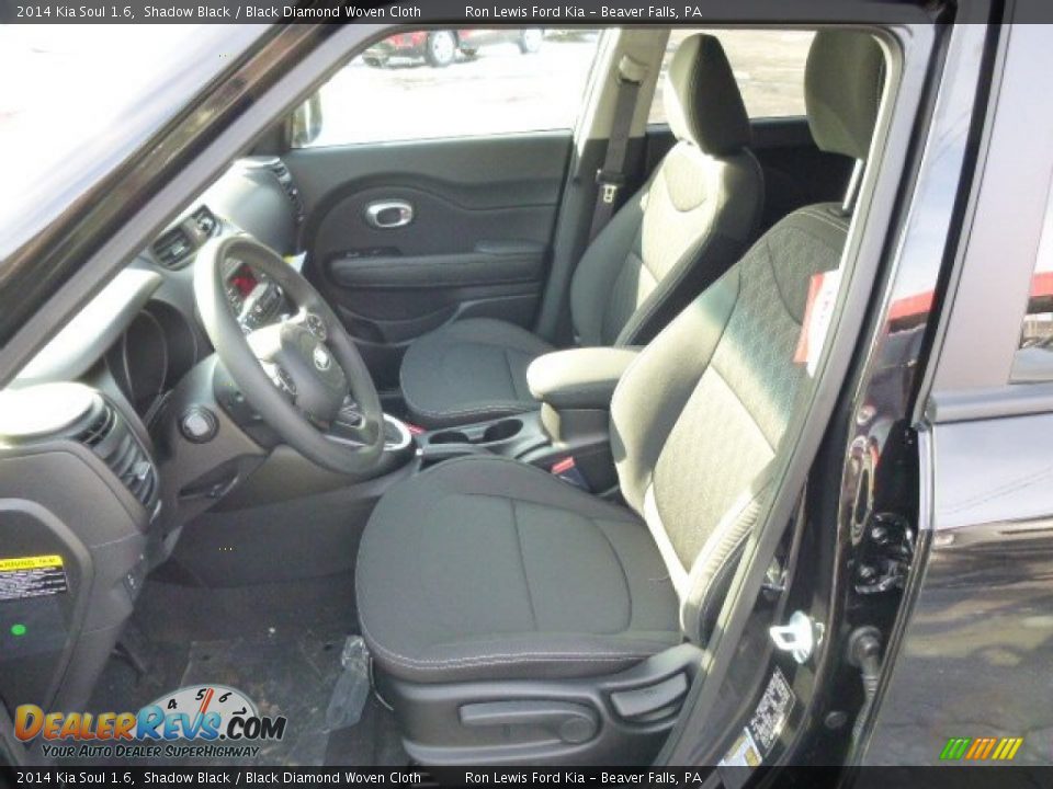 2014 Kia Soul 1.6 Shadow Black / Black Diamond Woven Cloth Photo #10