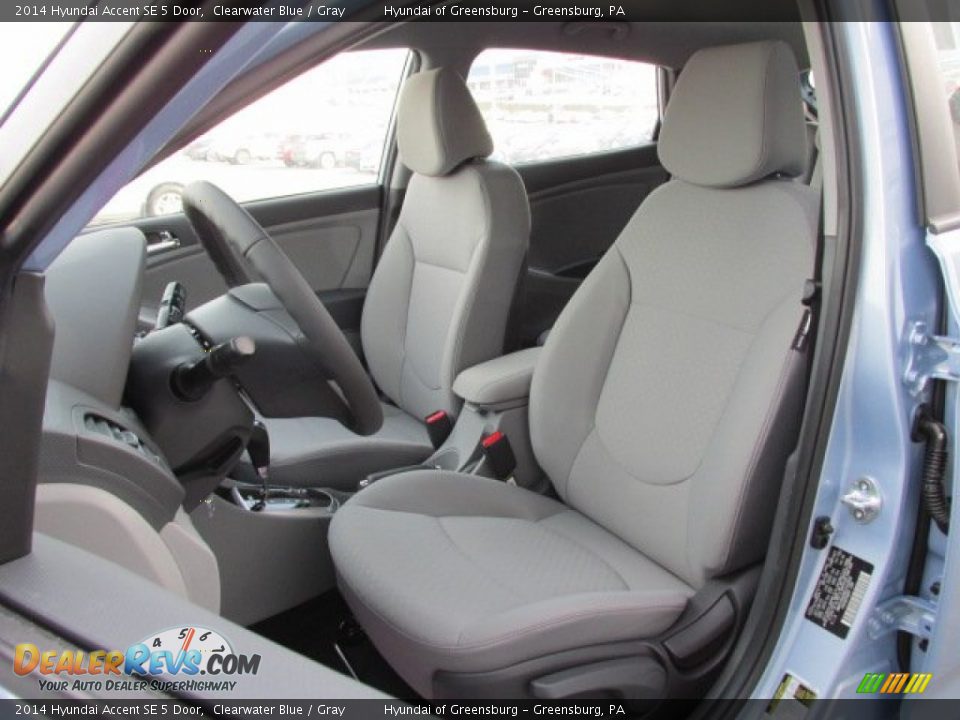 2014 Hyundai Accent SE 5 Door Clearwater Blue / Gray Photo #8