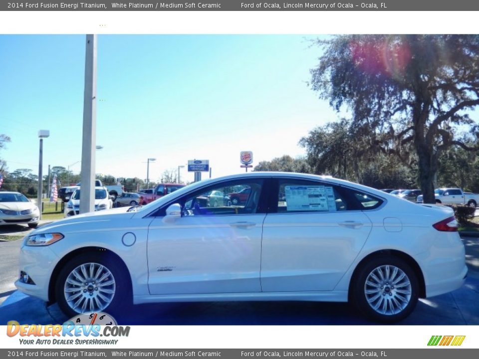 2014 Ford Fusion Energi Titanium White Platinum / Medium Soft Ceramic Photo #2