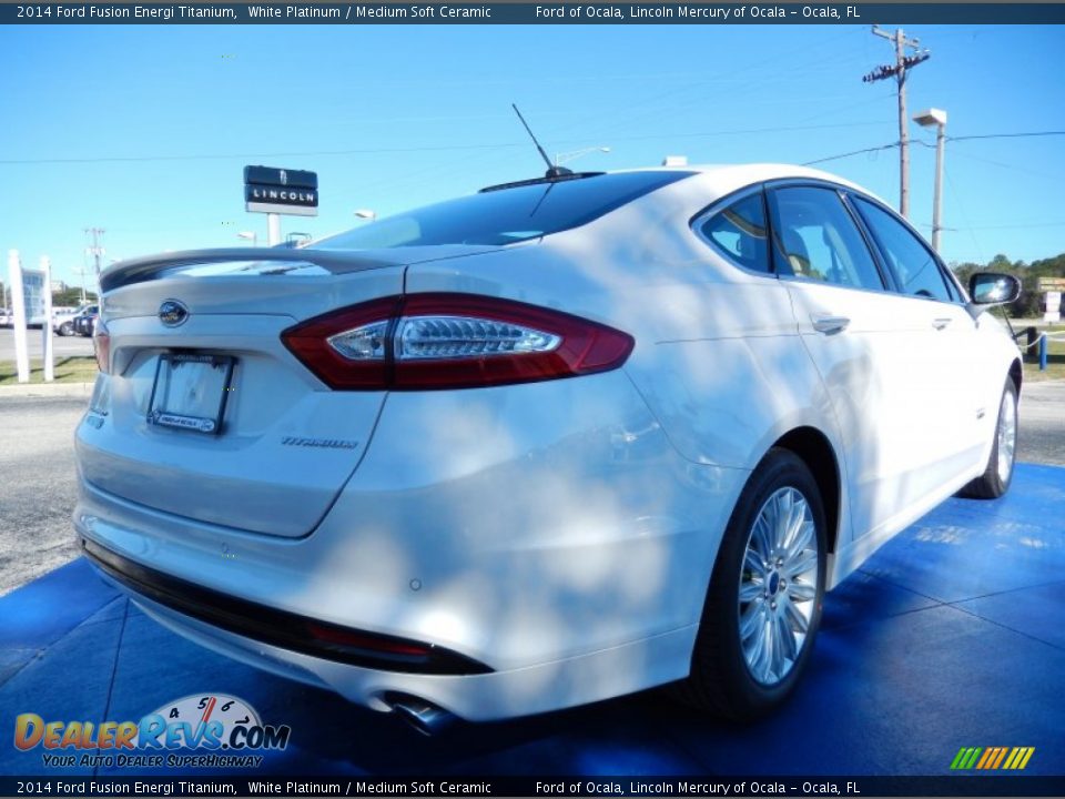 2014 Ford Fusion Energi Titanium White Platinum / Medium Soft Ceramic Photo #3