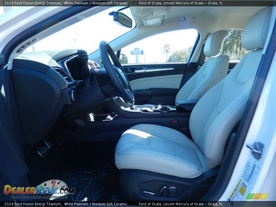 Front Seat of 2014 Ford Fusion Energi Titanium Photo #6
