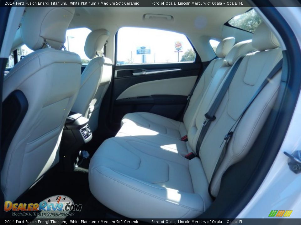 Rear Seat of 2014 Ford Fusion Energi Titanium Photo #7