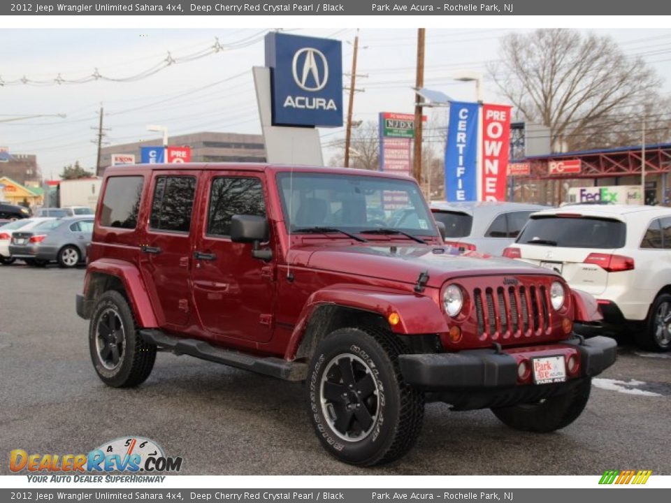 2012 Jeep Wrangler Unlimited Sahara 4x4 Deep Cherry Red Crystal Pearl / Black Photo #1