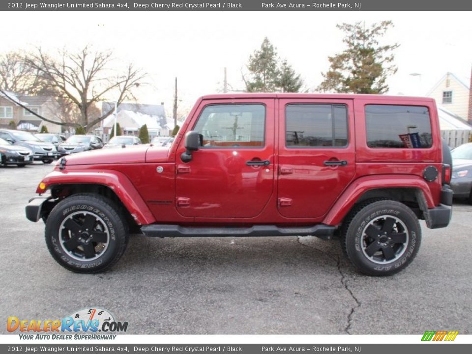 2012 Jeep Wrangler Unlimited Sahara 4x4 Deep Cherry Red Crystal Pearl / Black Photo #6