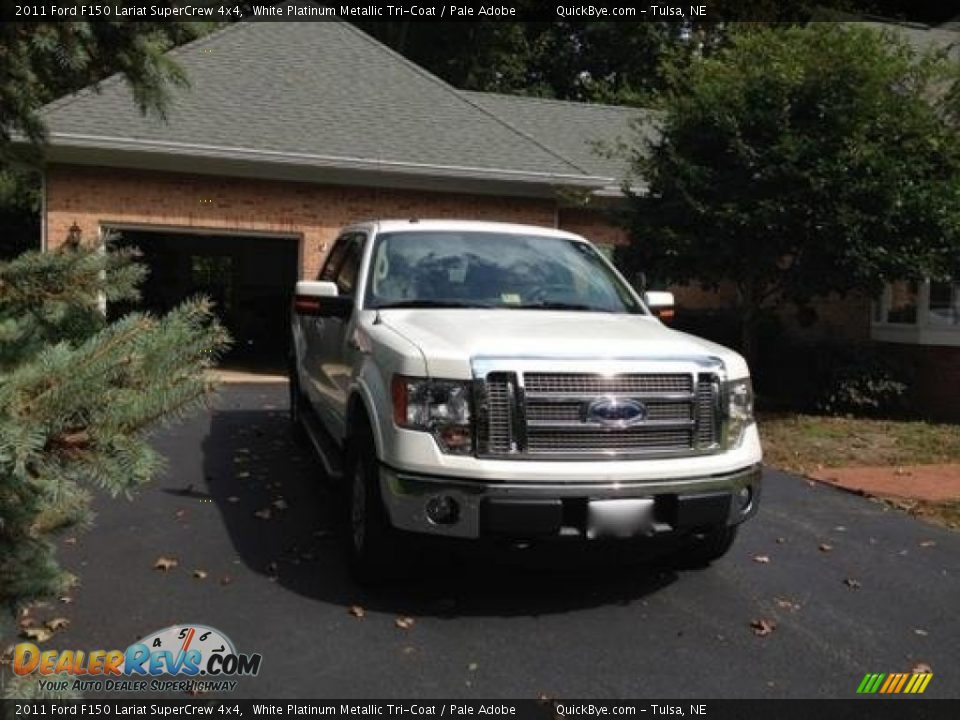 2011 Ford F150 Lariat SuperCrew 4x4 White Platinum Metallic Tri-Coat / Pale Adobe Photo #5
