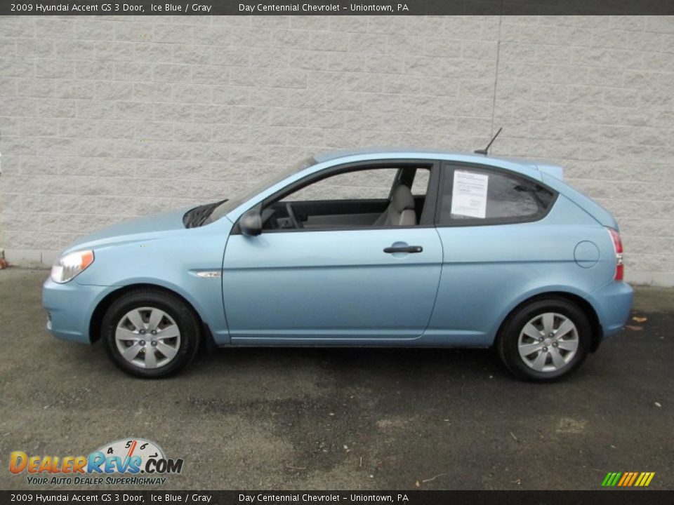 Ice Blue 2009 Hyundai Accent GS 3 Door Photo #2