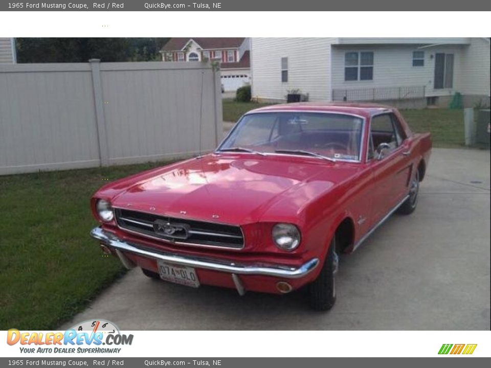 1965 Ford Mustang Coupe Red / Red Photo #2