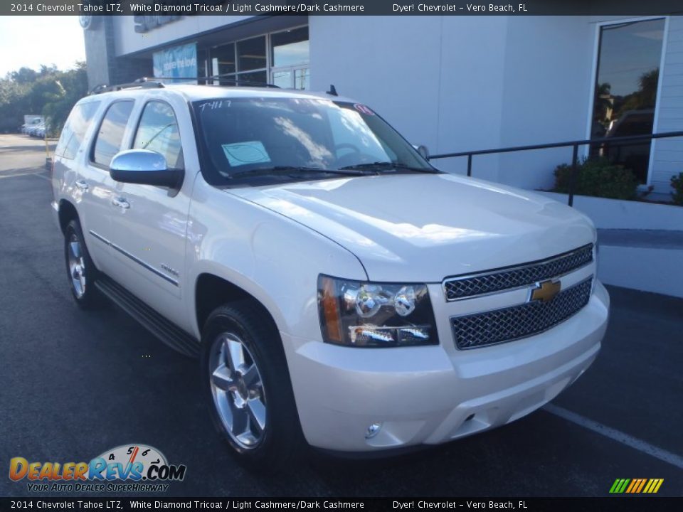 2014 Chevrolet Tahoe LTZ White Diamond Tricoat / Light Cashmere/Dark Cashmere Photo #1