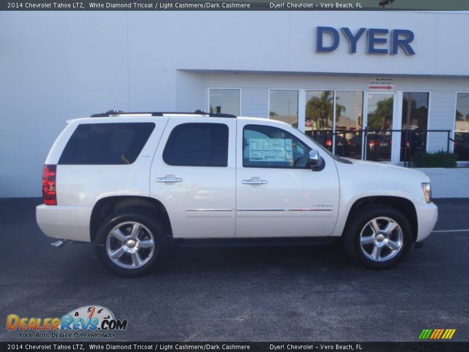 2014 Chevrolet Tahoe LTZ White Diamond Tricoat / Light Cashmere/Dark Cashmere Photo #9
