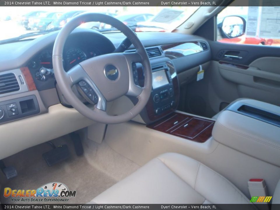 2014 Chevrolet Tahoe LTZ White Diamond Tricoat / Light Cashmere/Dark Cashmere Photo #12