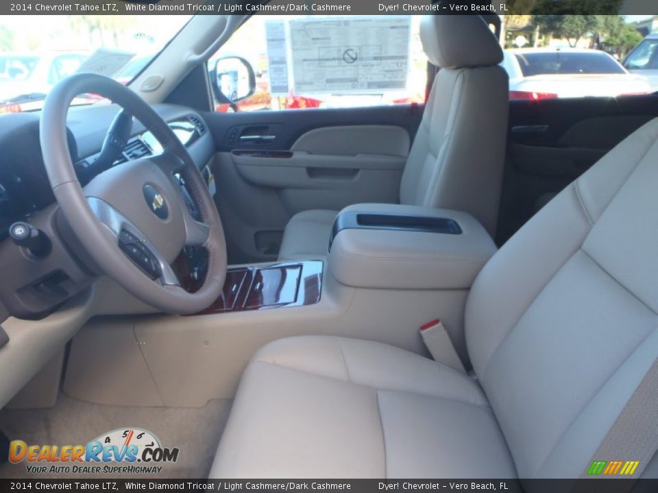 2014 Chevrolet Tahoe LTZ White Diamond Tricoat / Light Cashmere/Dark Cashmere Photo #13