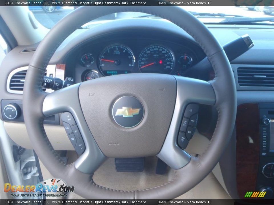2014 Chevrolet Tahoe LTZ White Diamond Tricoat / Light Cashmere/Dark Cashmere Photo #15