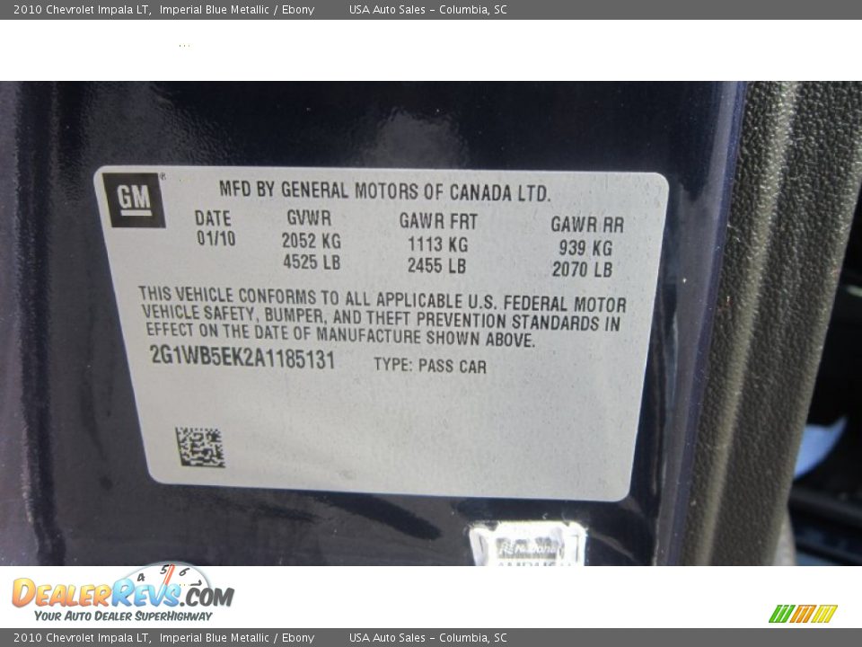 2010 Chevrolet Impala LT Imperial Blue Metallic / Ebony Photo #21
