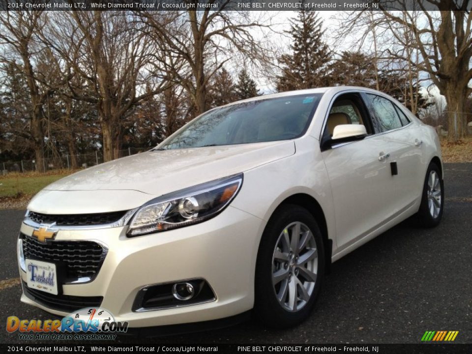 2014 Chevrolet Malibu LTZ White Diamond Tricoat / Cocoa/Light Neutral Photo #1