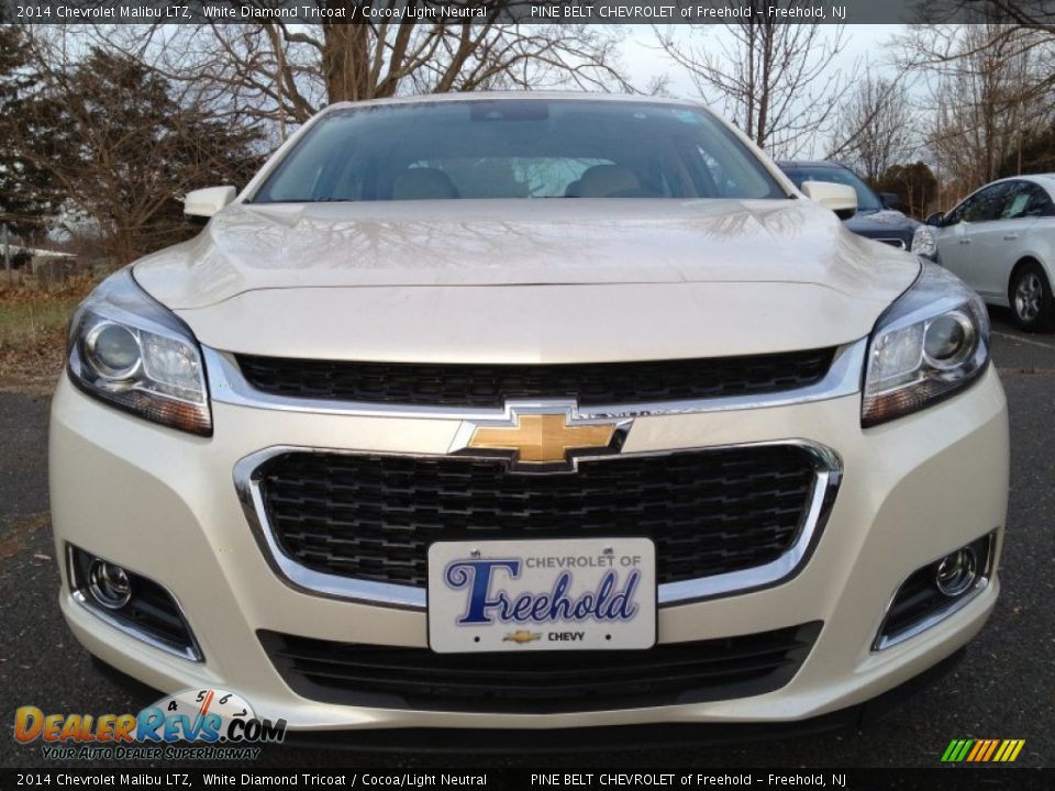 2014 Chevrolet Malibu LTZ White Diamond Tricoat / Cocoa/Light Neutral Photo #2