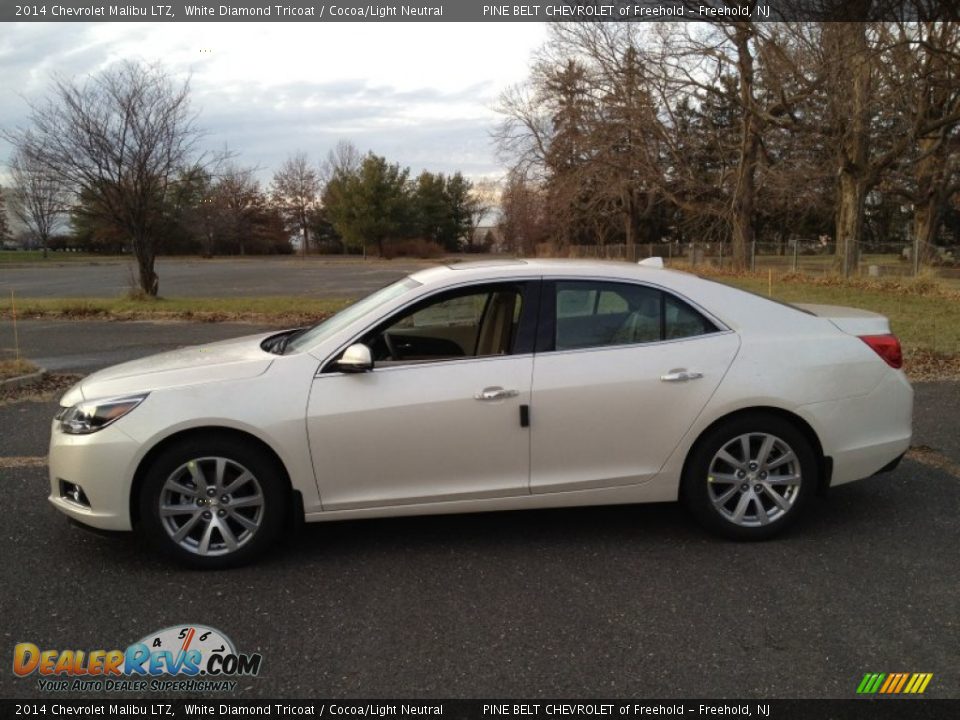 2014 Chevrolet Malibu LTZ White Diamond Tricoat / Cocoa/Light Neutral Photo #3
