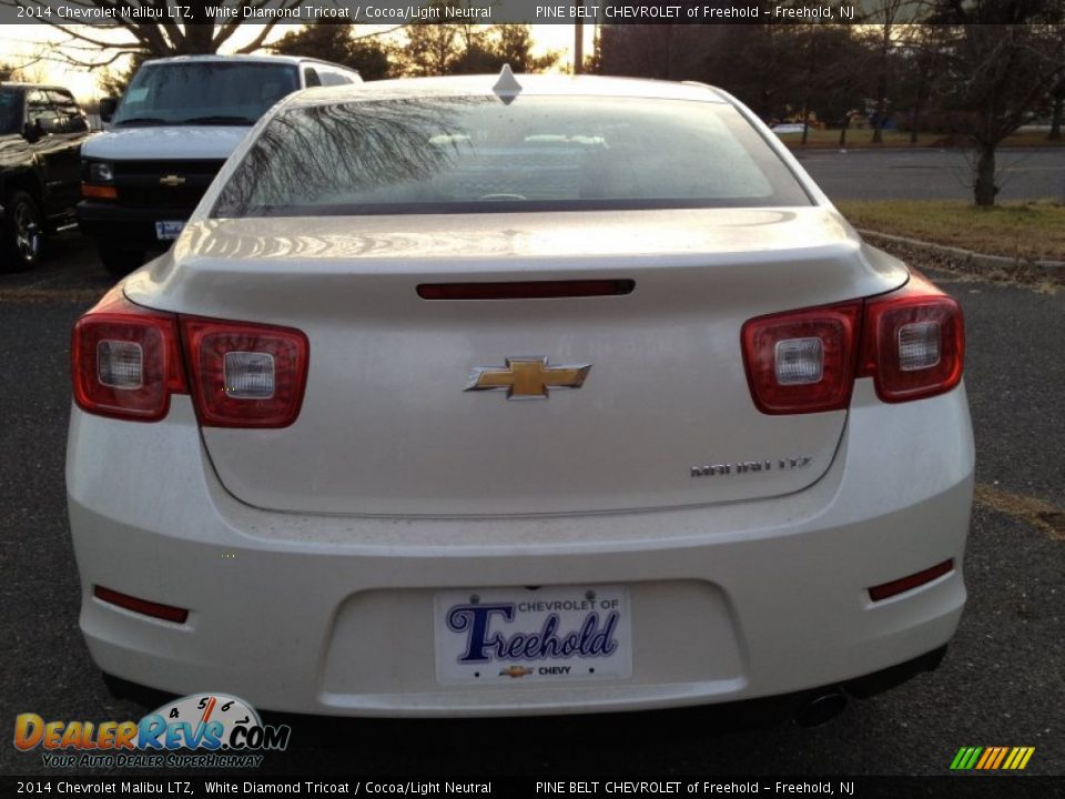 2014 Chevrolet Malibu LTZ White Diamond Tricoat / Cocoa/Light Neutral Photo #5